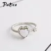 Anéis de cluster 925 Sterling Silver Bohemia Feminino Branco Opala Pedra Anel Moda Promessa Casamento Noivado Mulheres