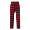 Calças masculinas Red Plaid Pijama Calças Pijamas Casuais Calças Xadrez Soltas Calças Esportivas Pijama Pijamas Buff Fi e80a #