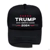 Party Hüte 2024 Trump Baseball Hat Präsidentschaftswahlen Caps Save America Again Mesh Cotton Cap Drop Delivery Garten Festlichkeit Su Dhejg