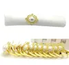 Cały 50pllot Golden Antique Fauxl Pearl Sapik Pierścienie Serviette Holder na przyjęcie weselne Bankiet Adornment2452781