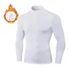 LG manga t camisa para homens elástico apertado fino velo inverno roupas térmicas fitn camisetas com zíper pescoço h2bd #