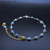 Bracelets de cheville en acier inoxydable Trkiye mauvais œil bleu Bracelet femmes été plage océan accessoires Bracelet bijoux cadeau ASG117S05C24326