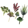 装飾花6 PCシミュレートされた多肉植物偽の植物装飾屋外人工PVCプラスチックグリーンリーフ