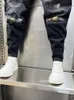 Street Hip Hop Jeans Uomo Grid Stitching Harem Pantaloni sportivi Nuovo in Designer Brand Stackes Pantaloni larghi da cowboy Fi Abbigliamento E9q0 #