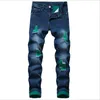 2021 Männer zerrissene Jeans Herbst Designer Slim Fit Schwarz Blau Denim Hosen Männliche Jeans Distred Destroyed Hosen n5zq #