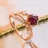 Anneaux de cluster Luxe S925 Sterling Silver 18K Rose Gold Plaqué Bague pour femmes High Carbon Diamond Anniversaire Mariage Fine Bijoux