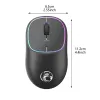 Myszy Regulowana ergonomiczna wymiana myszy z kolorowym podświetleniem LED 2.4 GHz Optical Wireless Mouse Myse