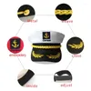 Детские береты для яхты, лодки, корабля, капитана, шляпа для косплея, темно-синие кепки с морской вышивкой