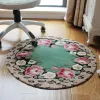 Mats Pink Flower Print Round Bathroom Carpet Dia 80cm NonSlip Bathroom Mat For Doorway Toilt Bedroom Bath Mat Rug Cheap Bath Carpet