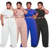 Damskie ubrania damskie plus size kobiety letnie ubrania 3xl 4xl 5xl bandaż dressuits krótki rękaw T -shirtaddswide spodne