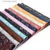 Handkerchiefs Colorful polyester handle woven Paisley pattern Hanky mens business and leisure square pocket Hanky wedding handle Y240326