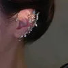 Ohr-Manschette Ohr-Manschette Versilberter Metall-Schmetterlings-Ohrclip für Damen, nicht perforiert, funkelnder Zirkon-Ohr-Manschettenclip, Hochzeitsschmuck, Ohrringe Y240326