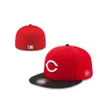 TOP Design Ball Ausgestattet Hüte Mode Hip Hop Baseball Hüte Erwachsene Flache Spitze Für Männer Frauen Stich REDS kappe SF06