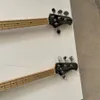 4 strängar Glossy Black Electric Bass Guitar med Maple Fingerboard -prickar Inlägg kan anpassas