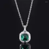 Dangle Earrings S925 Silver Imitation Colorful Treasure Emerald Green Sugar Tower Blue Red Diamond Pendant Necklace 8