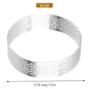 Wall Clocks 10Pcs Circular Tart Rings With Holes Stainless Steel Fruit Pie Quiches Cake Mousse Mold Kitchen Baking Mould 7cm