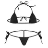 Roupa de banho feminina roupa de banho conjunto de biquíni feminino piscina praia roupa interior cor sólida sem costas apertado g-string 24326