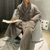 2023 Autumn Winter Thicken Warm Bathrobe klänning tjock korallfleece nattkläder nattklänning hem kläder nya flanell män mantel sömnkläder n3z8#