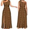 Basic Casual Dresses New Style Custom Polynesian Tonga Tribal Dress One Shoulder Sleless Split Long Maxi Dress ning Party DressesC24315