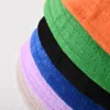 TS 간단한 테리 타월 버킷 모자 봄과 가을 야외 야외 파나마 햇볕 피셔 맨 모자 유니에 렉시 캔디 단색 세련된 HATC24326