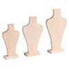 Bolsas de jóias Sacos Retrato Colar Display Stand Holder Jewellry Wood Mannequin Busto para Pingente Janela Drop Delivery Embalagem Otdhn