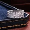 Splendidi anelli romantici con zirconi verdi rossi trasparenti a forma di cuore per accessori di lusso per donne da sposa