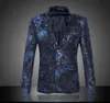 HELA MENS ROYAL BLUE Flower Blazer Slim Fitted Prom Blazers Men Two Button Suit Jacket Stage Costumes For Singers Business B2008164