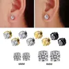 Hoop Huggie 1 pair of crystal strong magnetic earrings clip earrings suitable for male and female punk round zircon magnetic earrings unperforated jewelry 24326