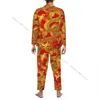 Drag And Golden Waves Men Pijamas Lg Sleeve Masculino Pijamas Suit Set Homewear O5EV #