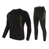 Tute da uomo Tuta invernale da uomo Biancheria intima termica Set Pigiama a maniche lunghe girocollo con vestibilità sportiva elastica slim fit