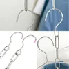 Cintres en acier inoxydable pour vêtements, présentoir de magasin, crochets de chaîne suspendus avec anneau, outils ménagers