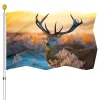 Accessoires Joyeux Noël Drapeau Elk Père Noël Drapeaux de jardin Drapeau de vacances d'hiver Drapeaux de maison de cour en polyester Décor intérieur et extérieur Femmes Enfants