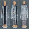 Vêtements ethniques Dashiki Afrique Plus Taille Vêtements africains pour femmes Été Élégant Manches longues Col en V Polyester Maxi Robe Robes