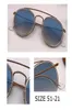 Occhiali da sole rotondi in metallo di alta qualità per donna Telaio vintage a doppio ponte 51mm uv400 lente in vetro specchio flash occhiali da sole cerchio classi5036407