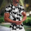 Men's T-Shirts Summer Mens T Shirt 3d Coconut Tr Print Tops O-neck Hawaiian Short Slve Ts Fashion Beach Male Clothing Oversized T-shirt T240325