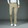Pantalones para hombres Traje de negocios recto de lujo de alta calidad Hombres Diseñador de fibra de bambú Otoño Invierno Elegante Casual Largo Pantalón formal Masculino