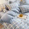 Cream Style Solid Colours Pink Yellow Bedding Set Twin Full Queen King Size Bed Linen Girls Adults Bed Flat Sheet Pillowcase 240319