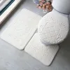 Paspaslar Banyo Halı Seti 3D Kabartmalı Banyo Zemin Halı Pazen Tuvalet Mat Kapak Kapak 3 Parça/Set Slipsip Ushape Bath Mat Seti