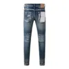 Jeans Purple Brand con vernice blu scuro chiaro e argento invecchiato 9040