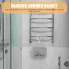 Hooks Storage Baskets Bathroom Hand Plastic With Handle Hanging For Organizing Organizer Shower White Travel