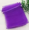 Party Favor 100pcs/Lot Purple 7x9cm 9x11cm 13x18cm Organza Jewelry Torby Podarunkowe torby na wesele Favors Koraliki