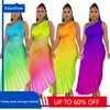 Etnische kleding Afrikaanse jurken voor dames 2024 zomer mouwloze asymmetrische Dashiki lange maxi-jurk dames traditioneel