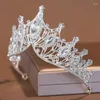 قصات الشعر توج الزفاف الكريستال Tiaras الرائعة الإرهاق الباروكي الإكسسوارات المجوهرات.