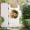 Couronne de pâques à fleurs décoratives pour porte d'entrée, mignonnes avec œufs dorés, carottes, décoration murale de printemps, couronnes de cœur de saint-valentin