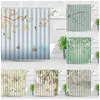 Dusch gardiner kinesisk stil landskap gardin set blommor fåglar svan landskap modernt vattentätt tyg hem badrum dekor bad