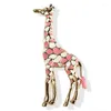 Broches girafe en émail pour femmes, broche Animal mignon, bijoux à la mode, couleur cadeau, Broches exquises pour enfants