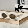2024 Oval Glass Acetate Multi Color Solglasögon för kvinnors designer Oculos Gafas de Sol Para Mujer Hombre 240326