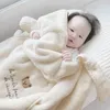 Flanel Coral Fleece Wandelwagen Cover Schattige Beer Winter Winddicht Kinderen Dekens Baby Dutje Warme Quilt Inbakeren Wrap 240311