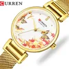 Curren en acier inoxydable Femmes Mode Top Brand Quartz Dames Wristwatch Bayan Kol Saati 9053 Clock Femme Beautiful Gift272n