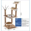 Scratchers 122cm 48.03" Luxury Modern Cat Tree Large Space Capsule Tower Climbing Pets Supplies Scratching House Posts Wooden Cat Condo